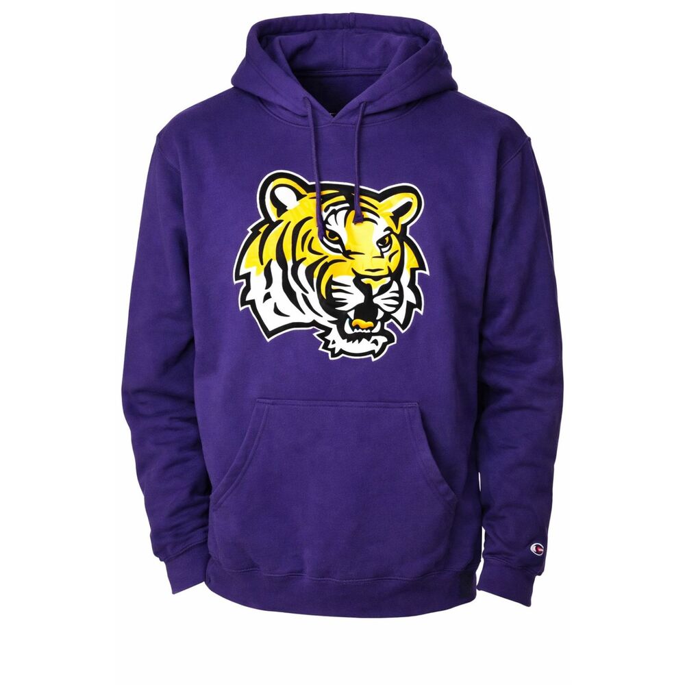 LSU Tigers Hoodie Sz S Pro Player UNisex Purple Pullover Pouch Embroidery NWT